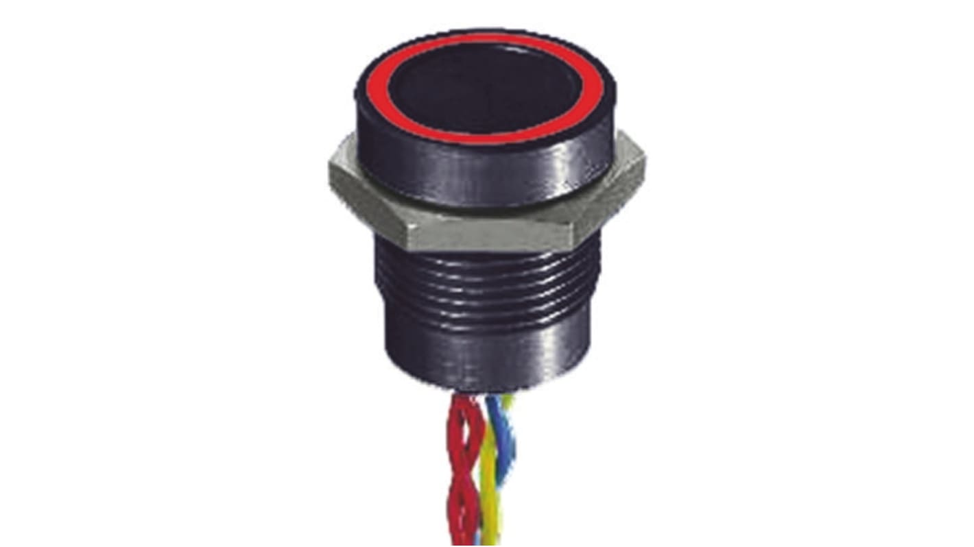 APEM Illuminated Piezo Switch, Momentary, Pulse, SPST, IP68, Through Hole, 200 mA @ 24 V dc, -40 → +75°C