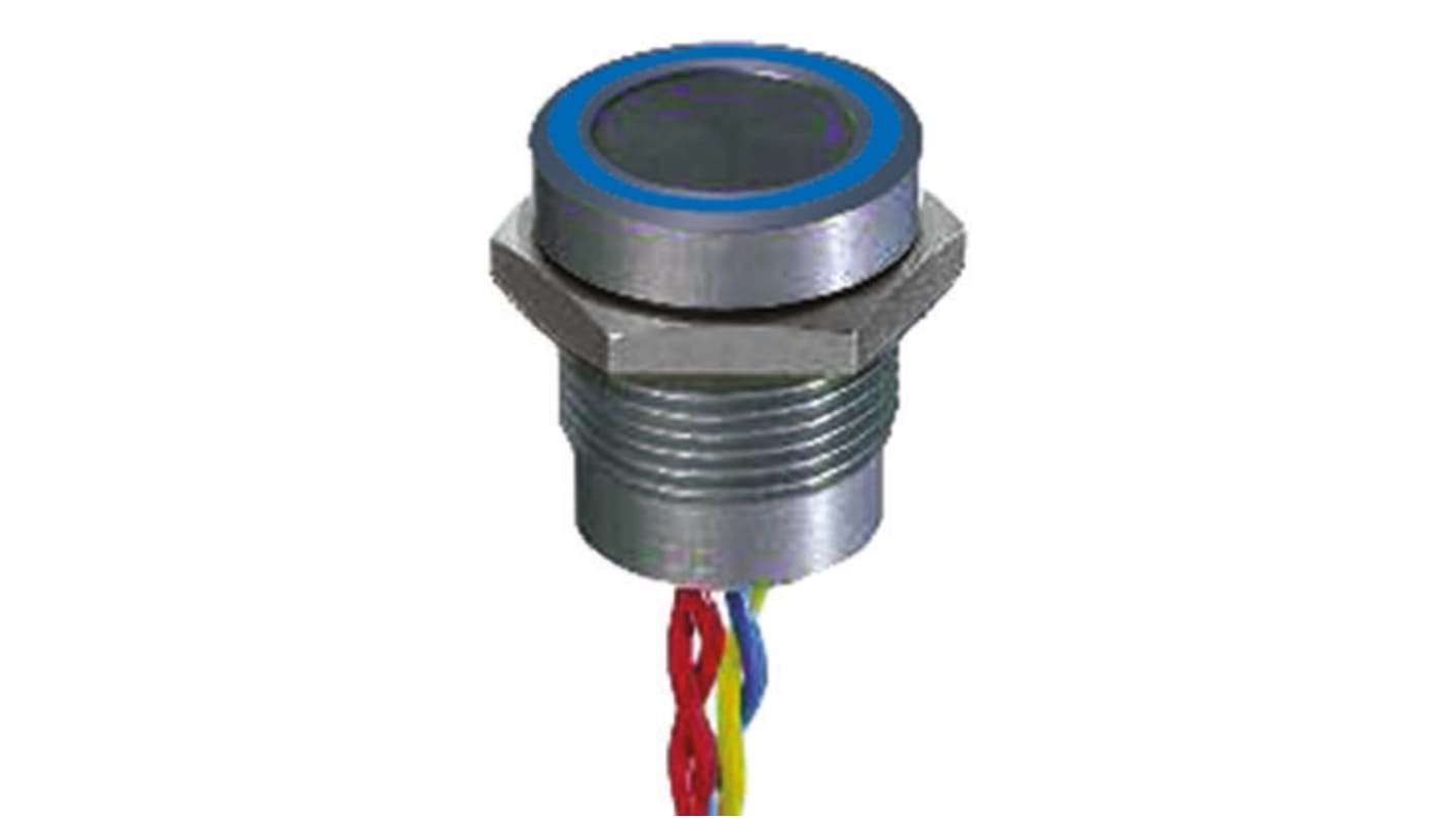 APEM Illuminated Piezo Switch, Momentary, Pulse, SPST, IP68, Flying Lead, 200 mA @ 24 V dc, -40 → +75°C