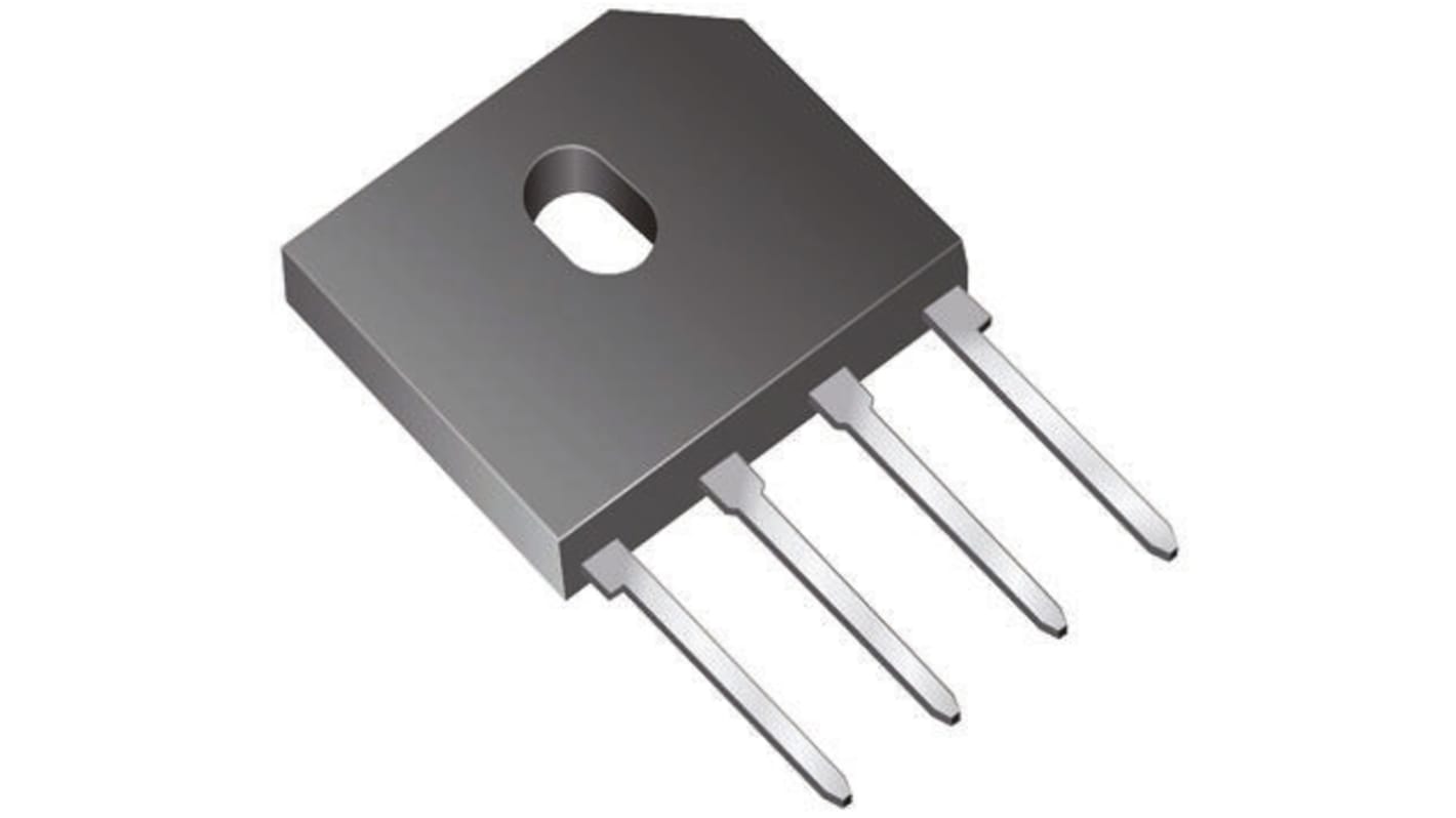 Vishay Brückengleichrichter, 1-phasig 3.8A 600V THT 1V GBU 4-Pin 5μA