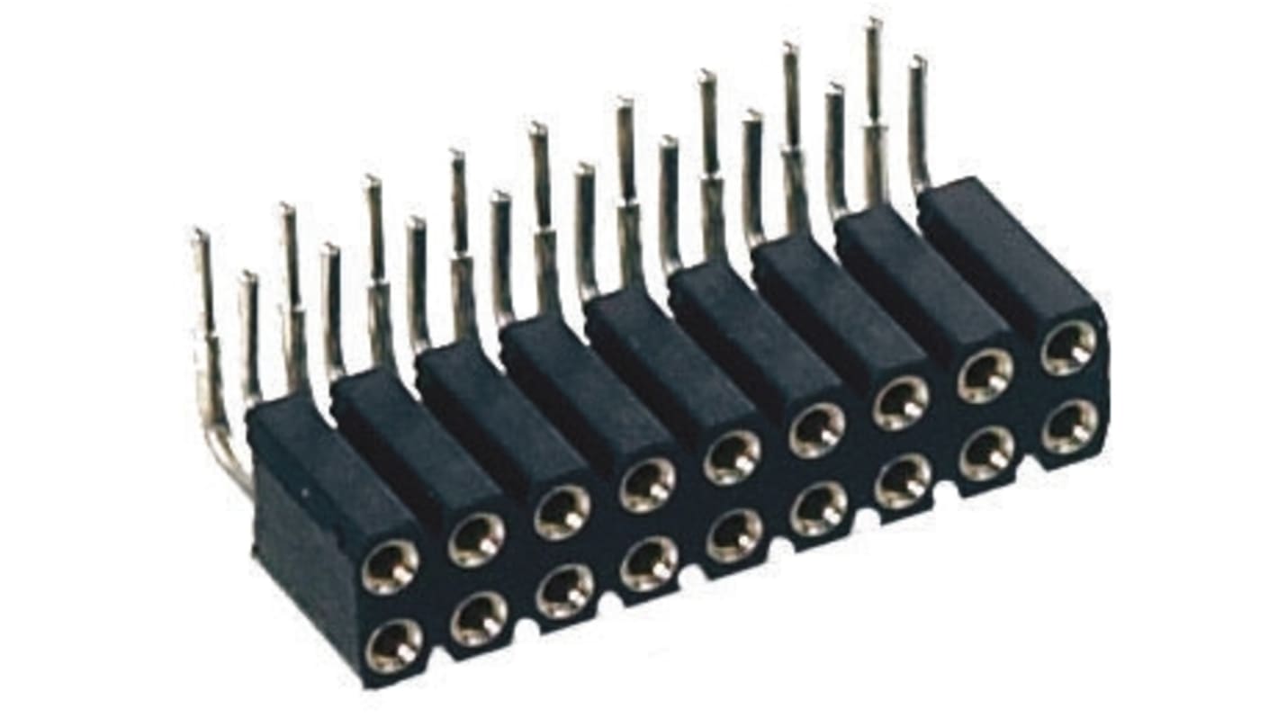 Preci-Dip 803 Series Right Angle PCB Mount PCB Socket, 12-Contact, 2-Row, 2.54mm Pitch, Solder Termination