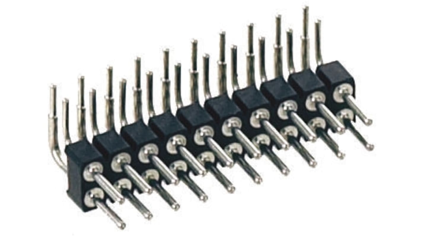 Preci-Dip Stiftleiste Stecker gewinkelt, 18-polig / 2-reihig, Raster 2.54mm, Lötanschluss-Anschluss, 3.0A, Nicht