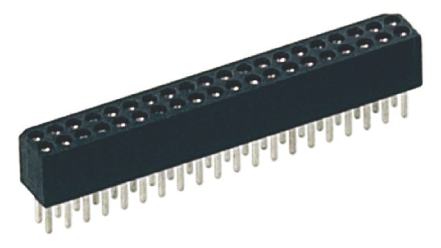 Preci-Dip 853 Series Straight PCB Mount PCB Socket, 12-Contact, 2-Row, 1.27mm Pitch, Solder Termination