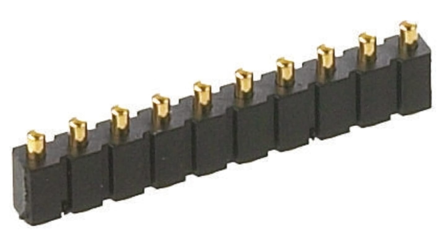 Preci-Dip Straight Surface Mount Spring Loaded Connector, 4 Contact(s), 2.54mm Pitch, 1 Row(s), Shrouded