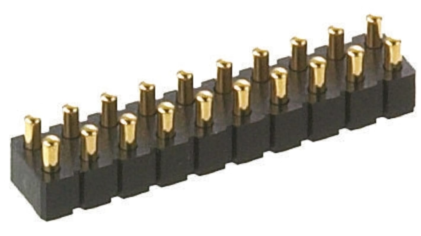 Preci-Dip Straight Surface Mount Spring Loaded Connector, 16 Contact(s), 2.54mm Pitch, 2 Row(s), Shrouded