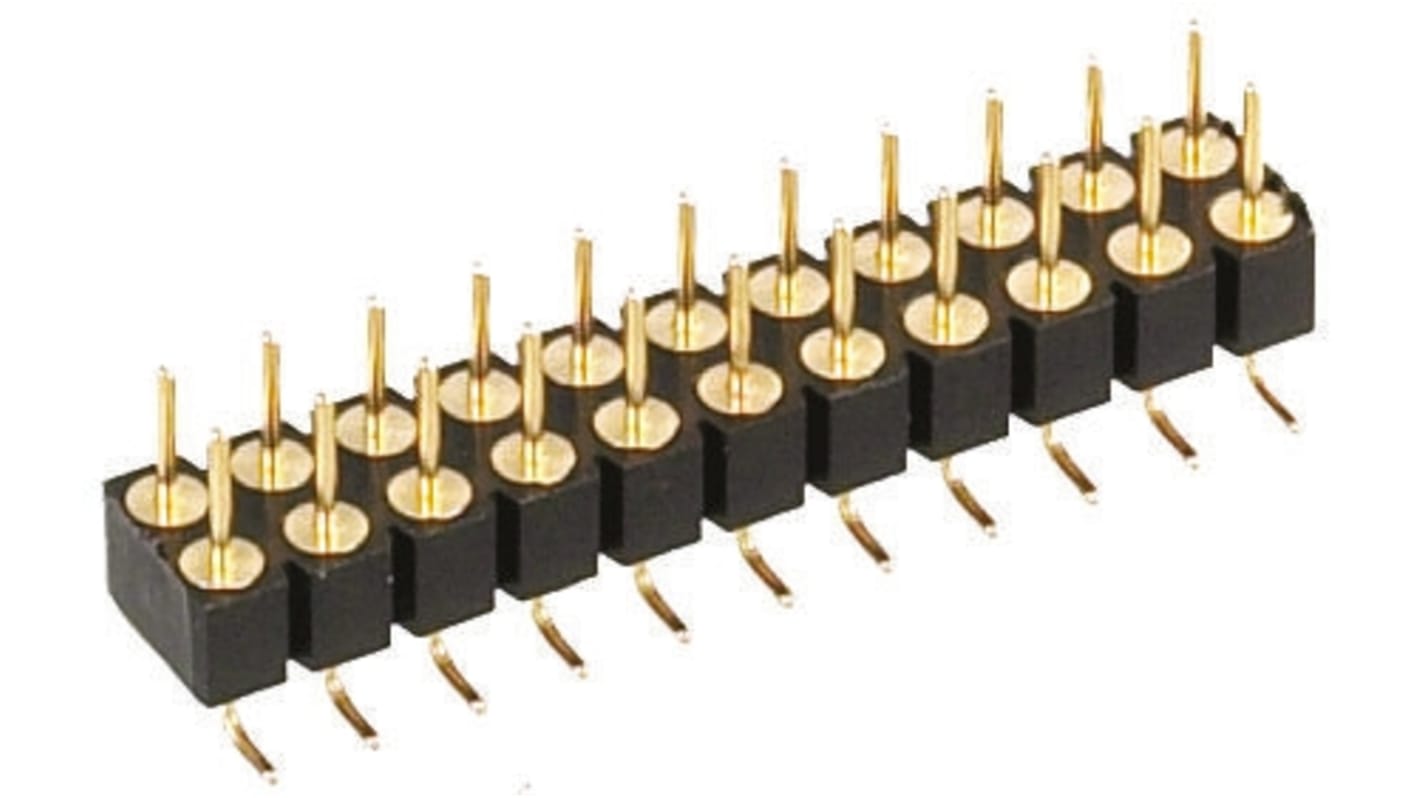 Preci-Dip Straight Surface Mount PCB Header Pin, 14 Contact(s), 2.54mm Pitch, 2 Row(s)