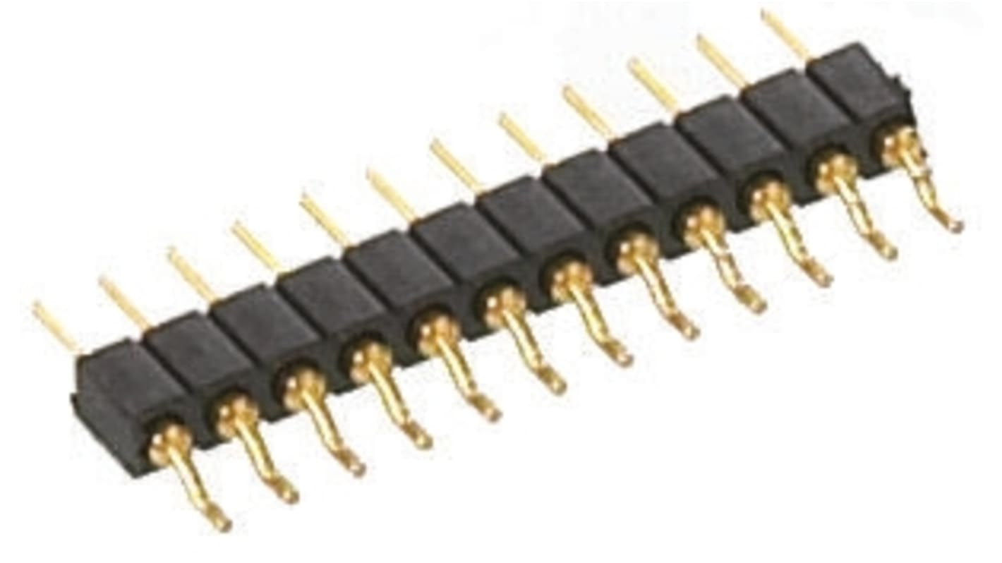 Preci-Dip Right Angle Surface Mount Pin Header, 11 Contact(s), 2.0mm Pitch, 1 Row(s), Unshrouded