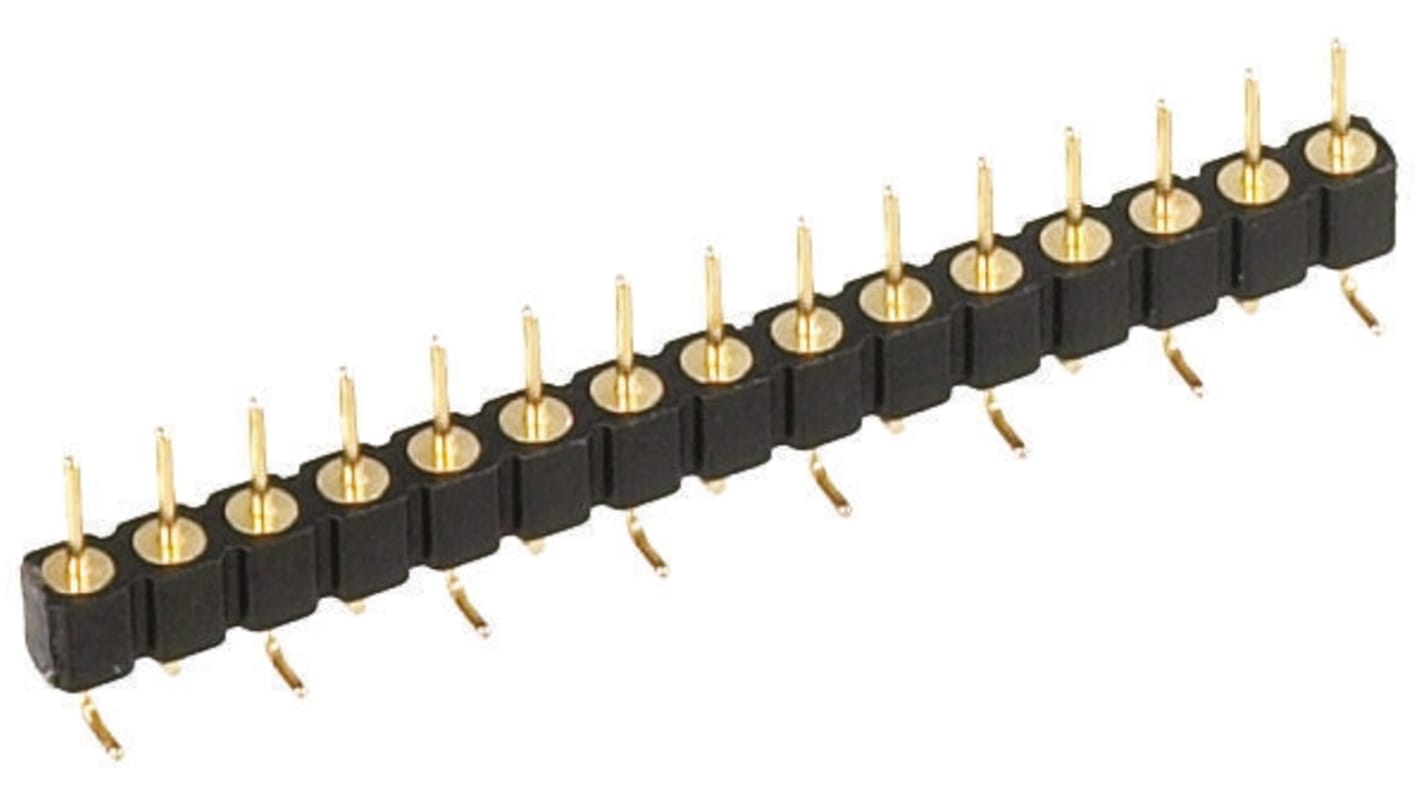Preci-Dip Straight Surface Mount Pin Header, 9 Contact(s), 2.54mm Pitch, 1 Row(s), Unshrouded