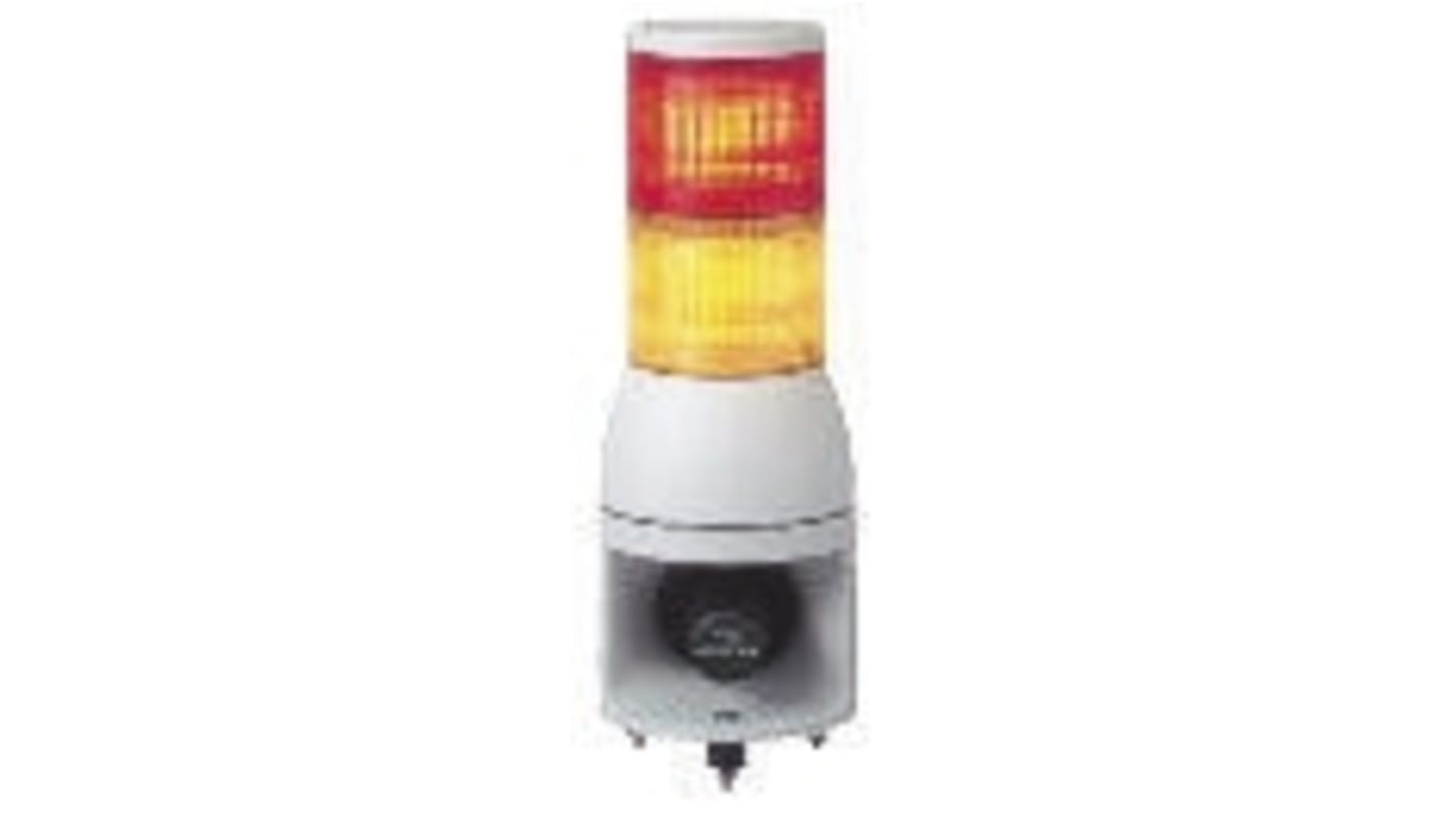 Schneider Electric Harmony XVC1 Series Red/Amber Siren Signal Tower, 2 Lights, 24 V dc, Surface Mount