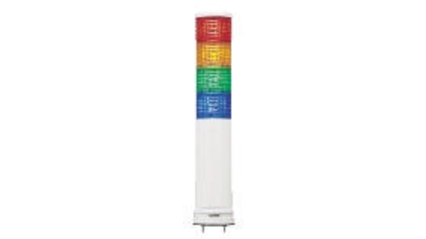 Jeladó torony LED, 4 világító elemmel berregővel, Piros/zöld/borostyán/kék, 24 V ac/dc, Harmony XVC6 sorozat