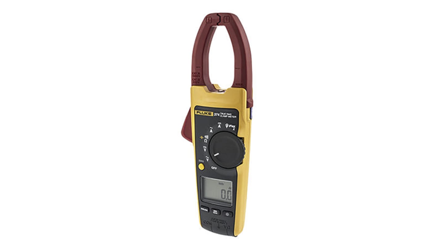 Fluke 374 Clamp Meter, 600A dc, Max Current 2.5kA ac CAT III 1000 V, CAT IV 600 V With RS Calibration