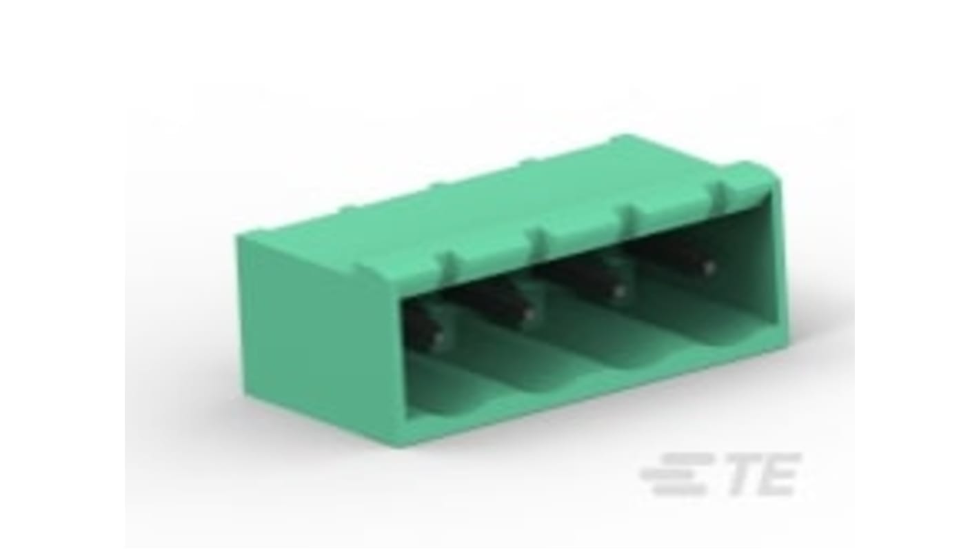 TE Connectivity 5.08mm Pitch 4 Way Pluggable Terminal Block, Header, Through Hole, Solder Termination