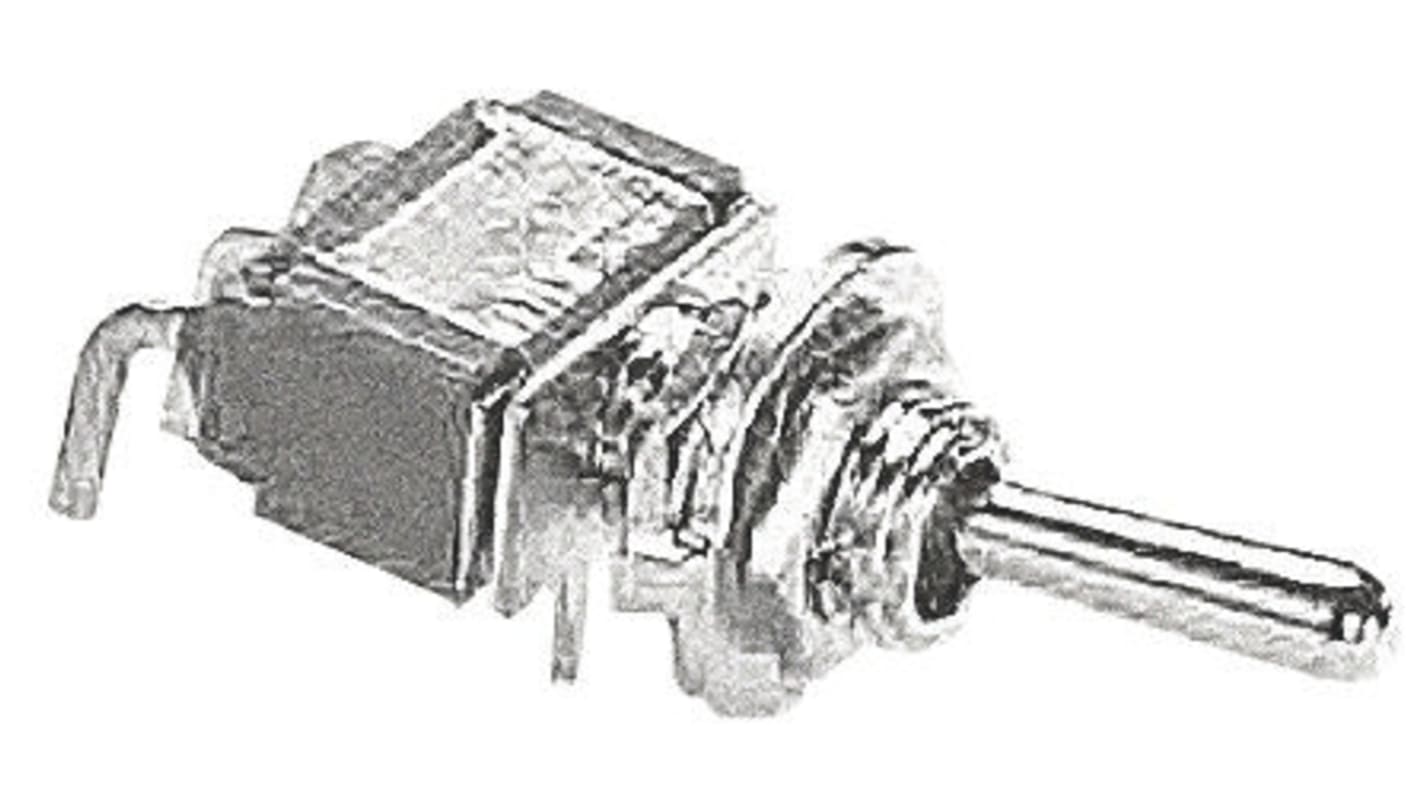 TE Connectivity Toggle Switch, PCB Mount, On-On, SPDT, Through Hole Terminal, 20V