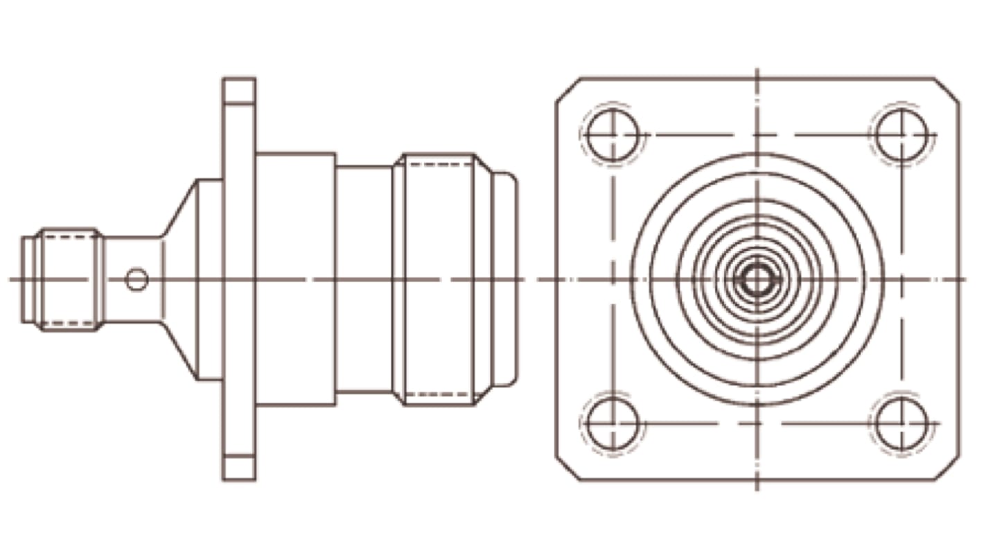 TE Connectivity Straight RF Adapter TNC Socket to SMA Socket