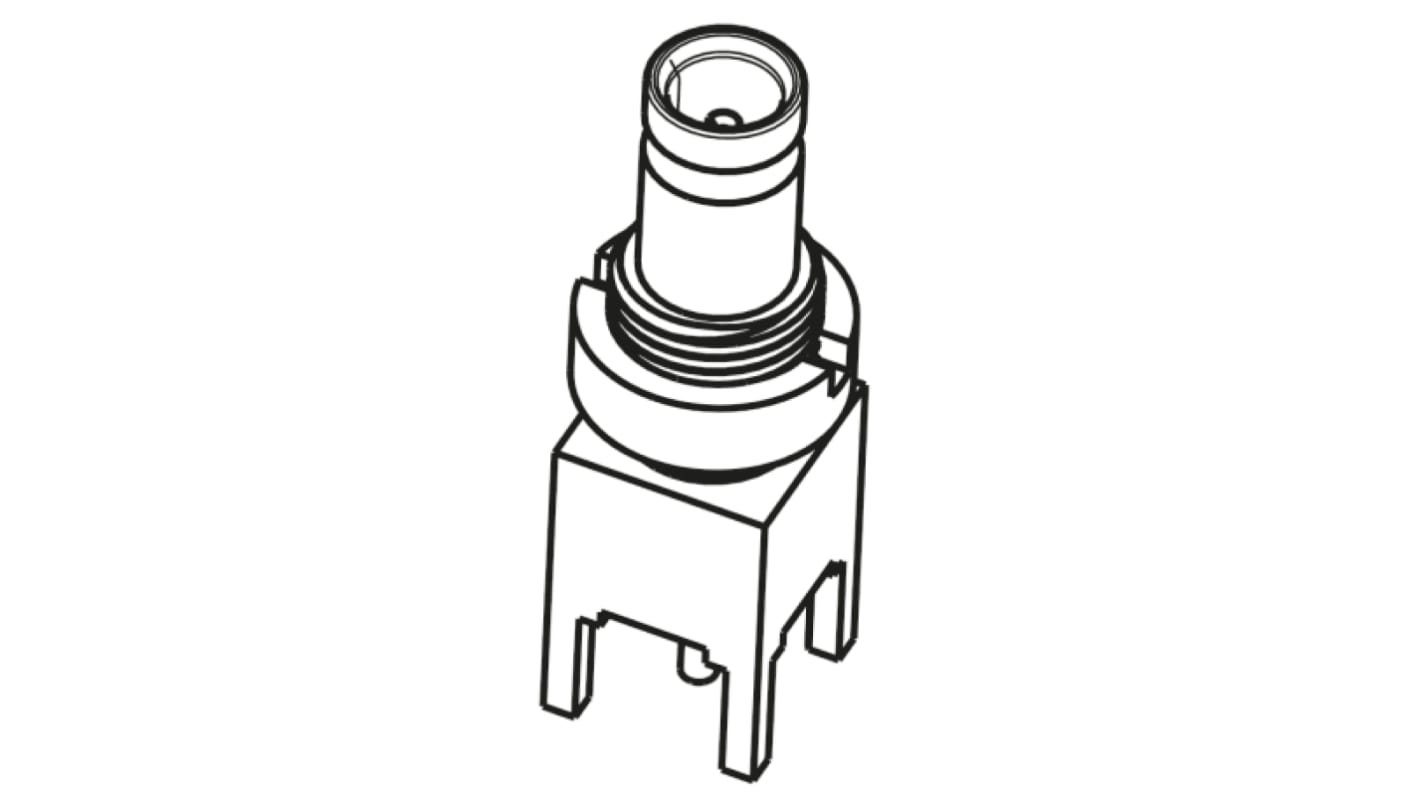 Conector coaxial TE Connectivity 8-1393670-3, Hembra, Recta, Impedancia 75Ω, Orificio Pasante, Terminación de Soldador