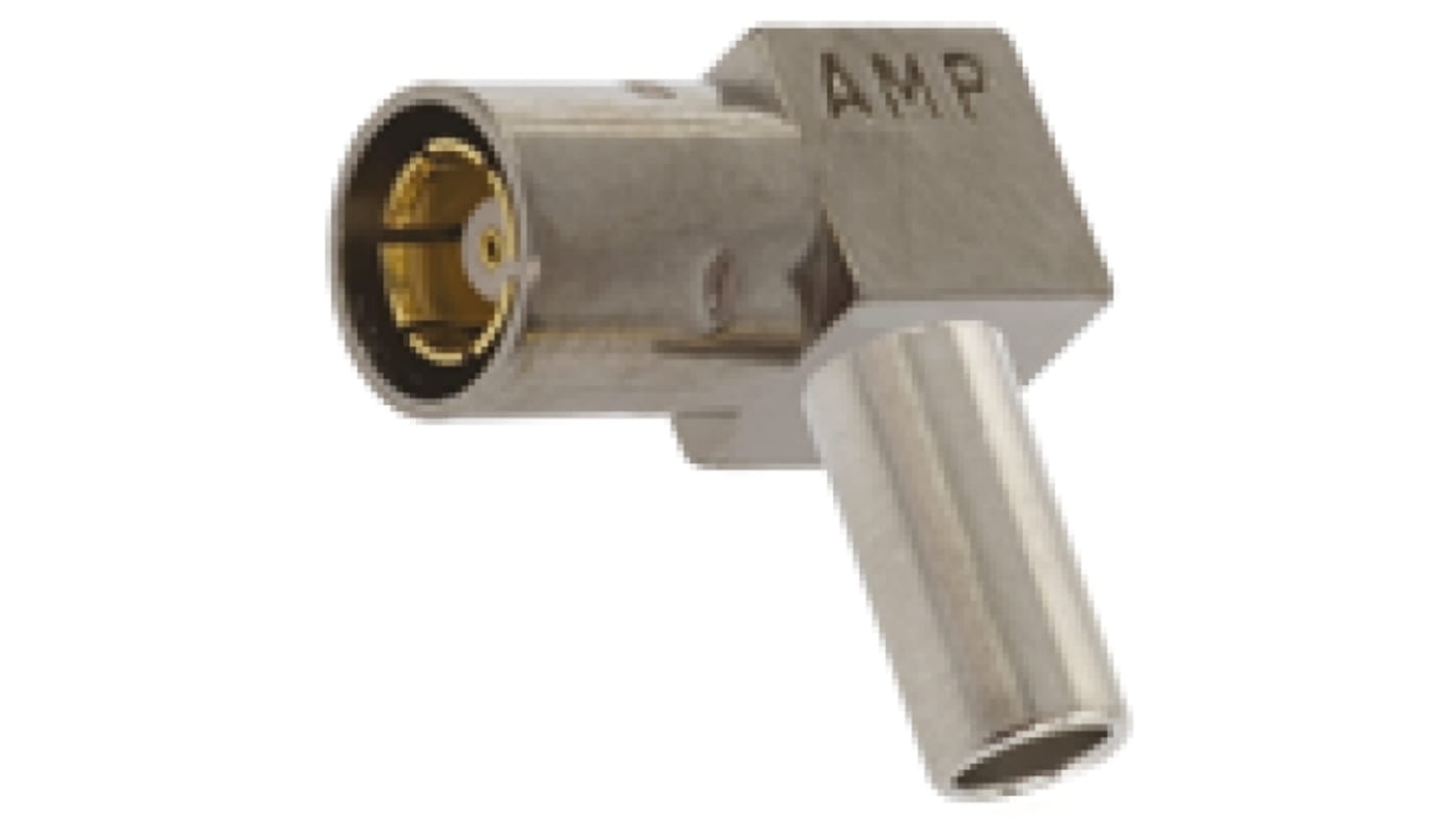 TE Connectivity, Plug Cable Mount SMB Connector, 50Ω, Crimp Termination, Right Angle Body