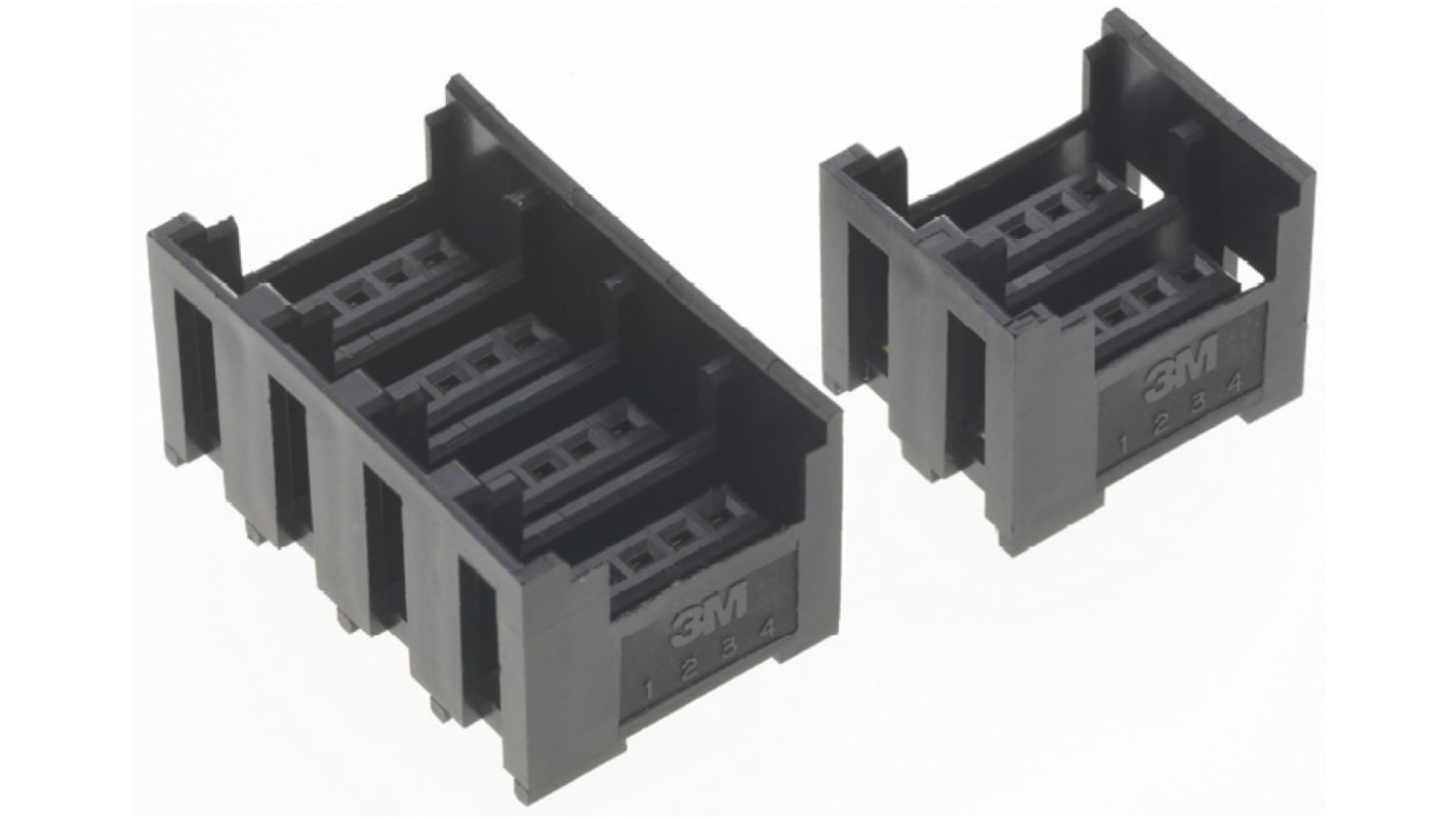 Conector IDC hembra 3M serie 372 de 4 vías, paso 2.0mm, 1 fila, Montaje en orificio pasante