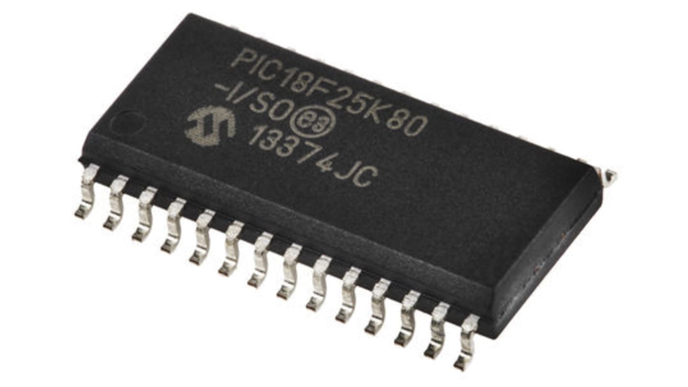 Mikrokontrolér PIC18F25K80-I/SO 8bit PIC 64MHz 32 kB Flash 1,024 kB, 3,648 kB RAM, počet kolíků: 28, SOIC