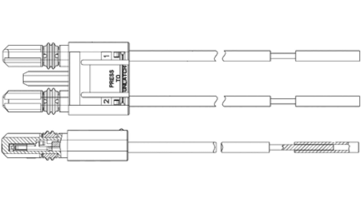 Conector de iluminación Macho SlimSeal SSL, 0.1m, 250 Vac/dc, IP67