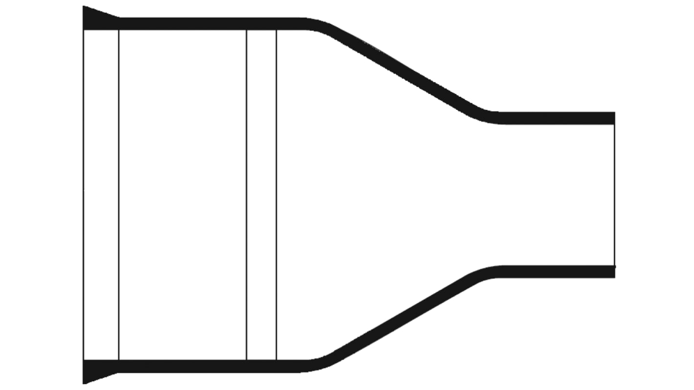 TE Connectivity 202K2 Wärmeschrumpfschlauch, Gerade, Ø 25mm Ø 8mm, Flüssigkeit resistentes Elastomer, 1-Wege