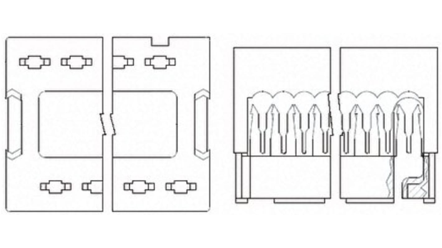 Connettore IDC TE Connectivity Maschio, 14 vie, 2 file, passo 2.54mm, Montaggio su cavo