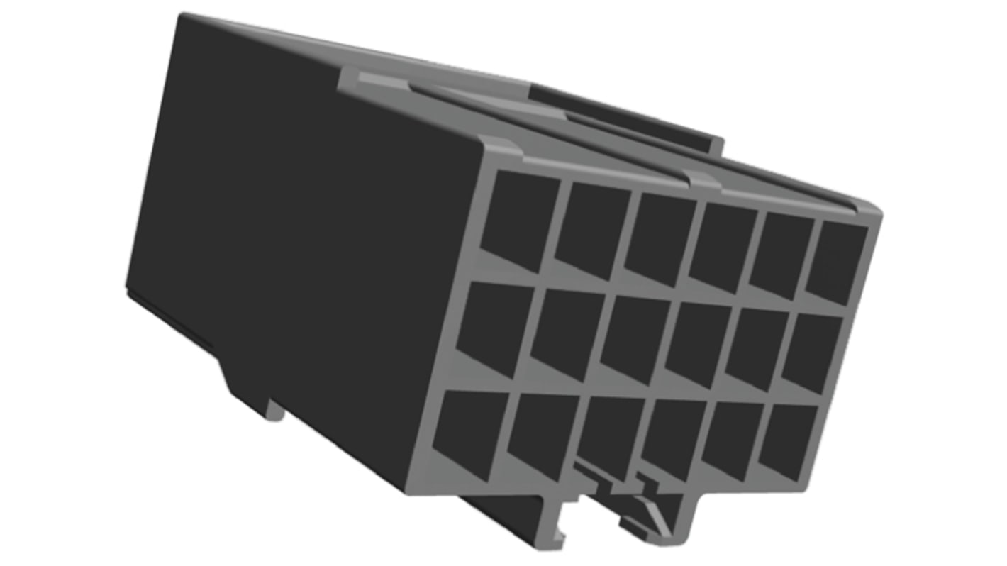 Carcasa de conector TE Connectivity 176287-1, Serie AMP Universal Power, paso: 3.96mm, 9 contactos, 3 filas, Recto,