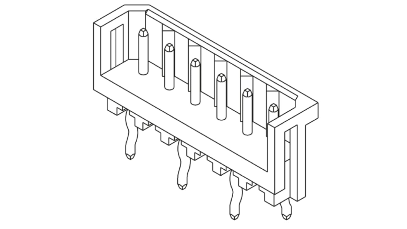 Molex SPOX Series Straight Through Hole Pin Header, 4 Contact(s), 2.5mm Pitch, 1 Row(s), Unshrouded