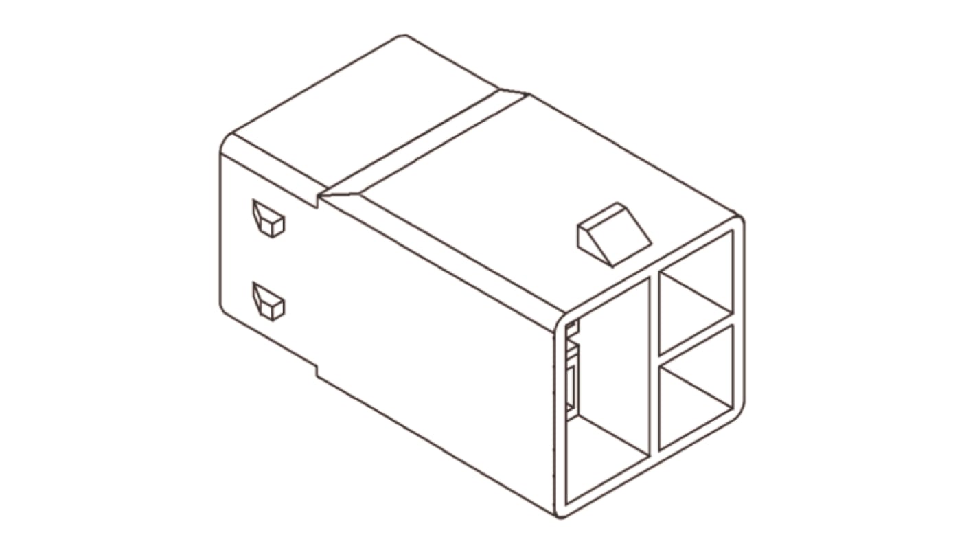 Boitier de connecteur Mâle, 4 contacts sur 2 rangs, pas 6.2mm, Droit, Montage sur câble, série VersaBlade