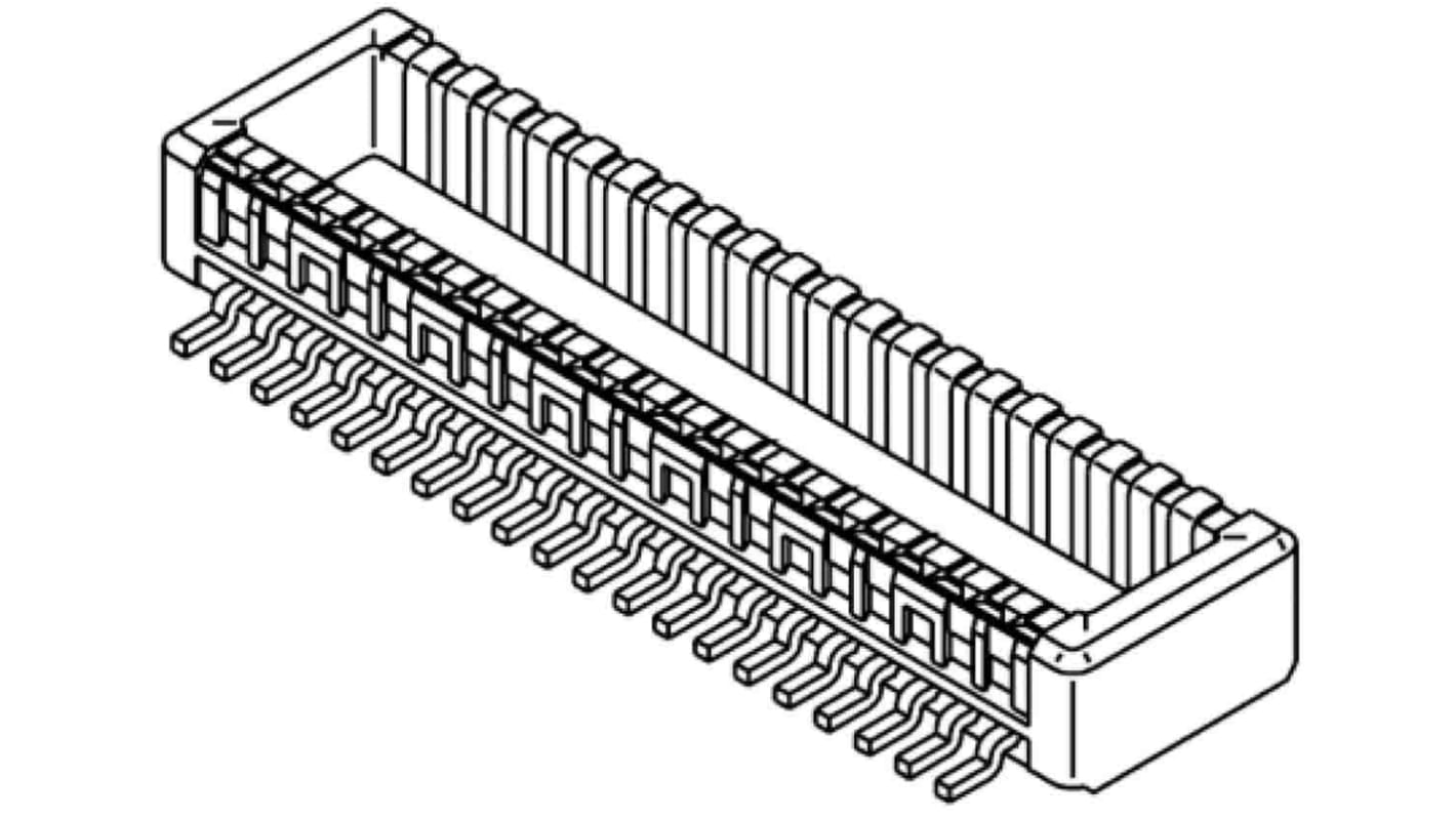 Molex SlimStack Series Straight Surface Mount PCB Header, 60 Contact(s), 0.5mm Pitch, 2 Row(s), Shrouded