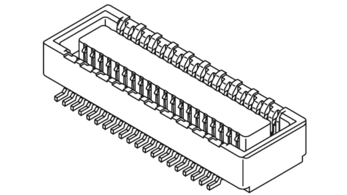 Presa PCB Molex, 20 vie, 2 file, passo 0.5mm, Montaggio superficiale