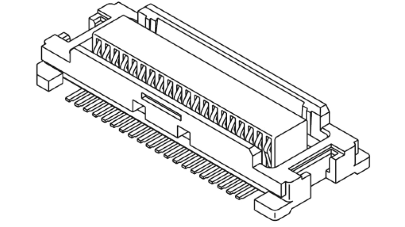 Presa PCB Molex, 20 vie, 2 file, passo 0.5mm, Montaggio superficiale