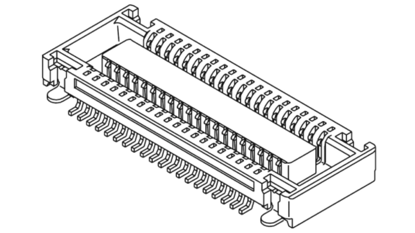 Conector hembra para PCB Molex serie SlimStack 54363, de 70 vías en 2 filas, paso 0.5mm, 50 V, 500mA, Montaje