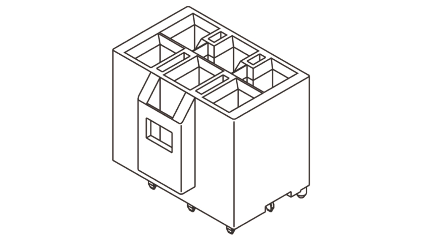 Molex Straight Through Hole PCB Header, 4 Contact(s), 6.5mm Pitch, 2 Row(s), Shrouded