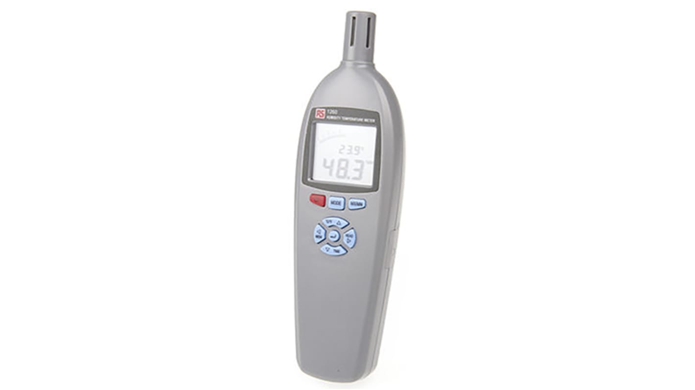 RS PRO Humidity Meter, 99% Max, ±5 % Accuracy, Digital Display, Battery-Powered