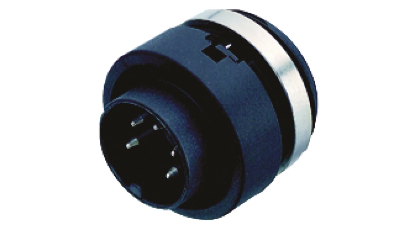 binder Circular Connector, 4 Contacts, Panel Mount, Miniature Connector, Socket, Male, IP40, 678 Series