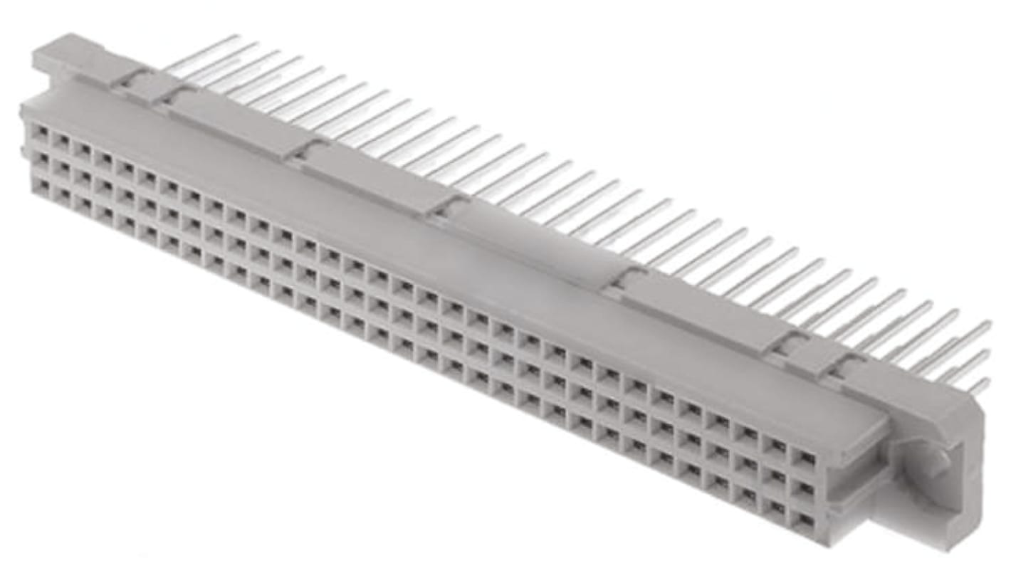 Konektor DIN 41612, řada: 09 03, Samice, rozteč: 2.54mm, počet kontaktů: 96, počet řad: 3, orientace těla: Rovný třída