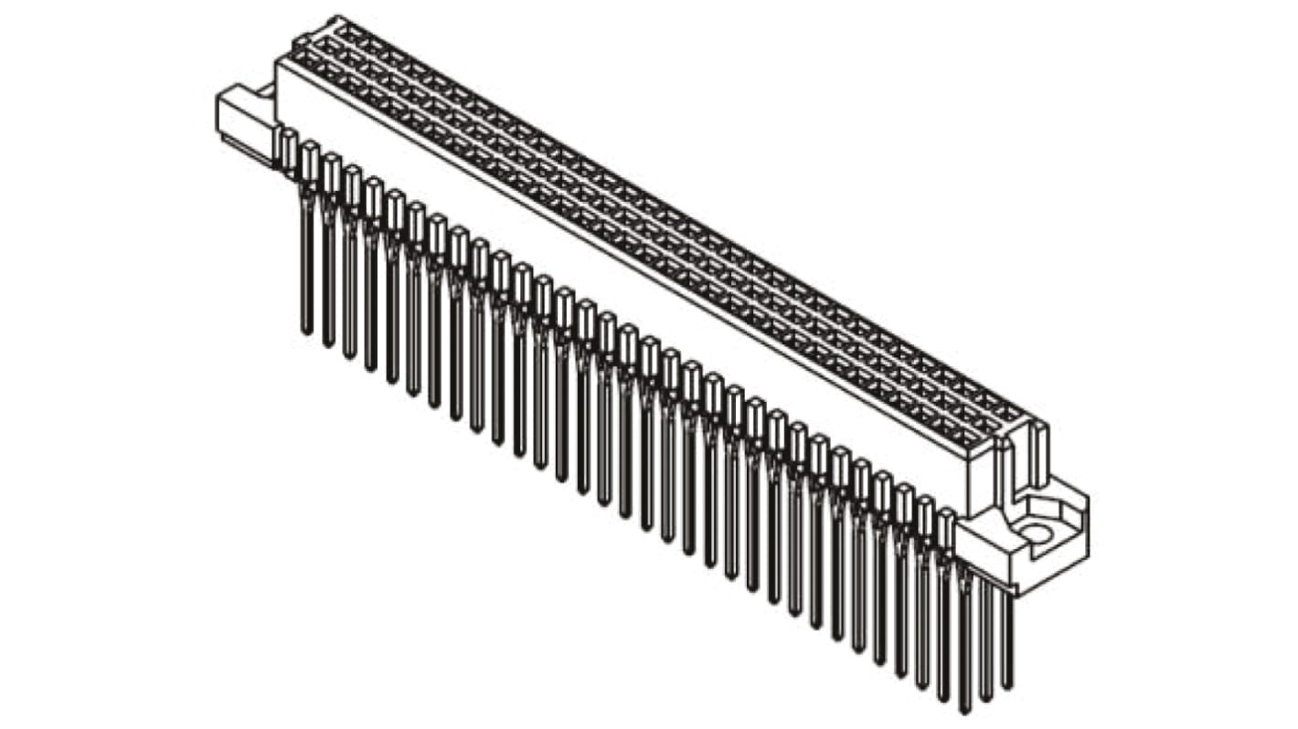 Harting DIN 41612 csatlakozó 09 03 sorozat, távolság: 2.54mm, 96 érintkező, 3 soros, Egyenes, Nő, C2 osztály, típus: C,