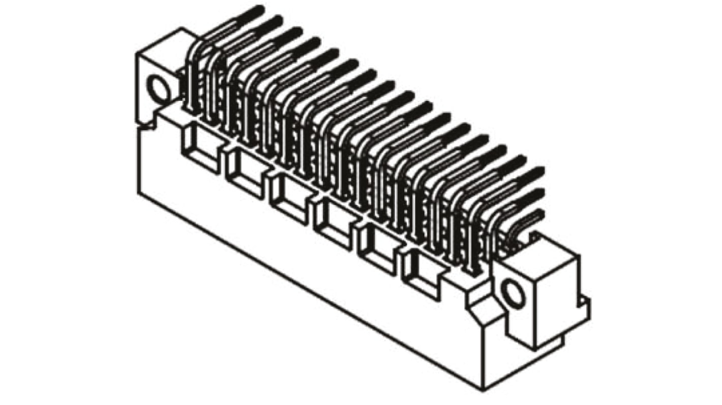HARTING 09 23 C3 DIN 41612-Steckverbinder Stecker gewinkelt, 48-polig / 3-reihig, Raster 2.54mm Lötanschluss