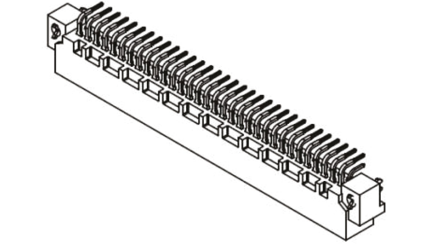 Connettore DIN 41612 Harting Maschio, , Angolo retto, 64 vie 2 file, terminazione a saldare