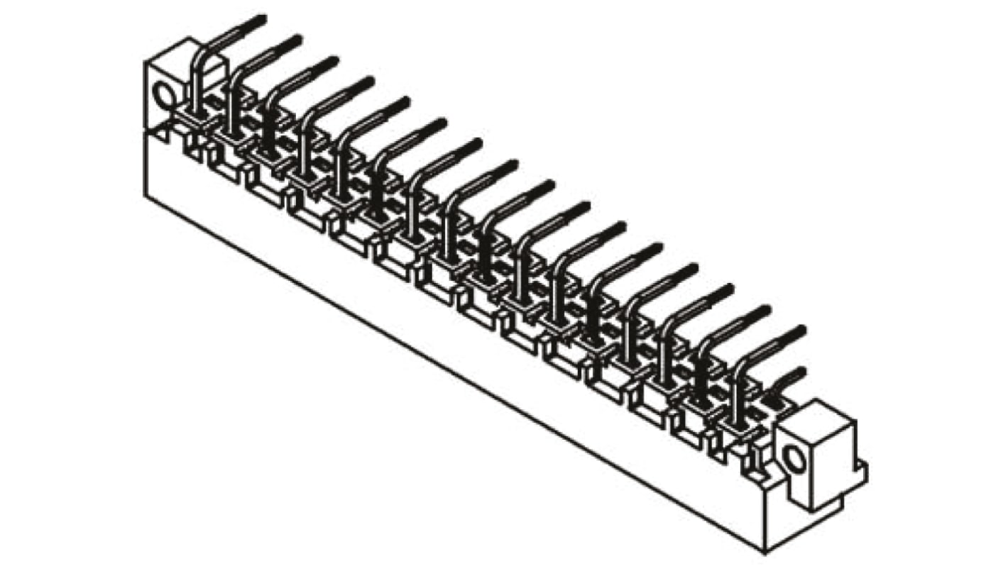 Connecteur DIN 41612 HARTING série 09 04, 32 contacts Mâle, Angle droit sur 2 rangs, entraxe 5.08mm