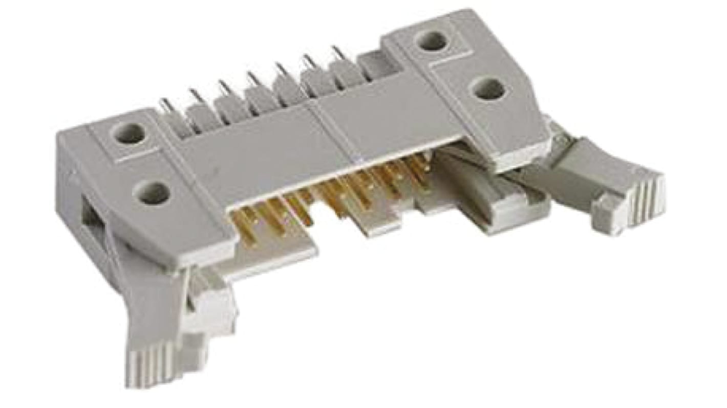 Conector macho para PCB Harting serie SEK 18 de 14 vías, 2 filas, paso 2.54mm, para soldar, Montaje en orificio pasante