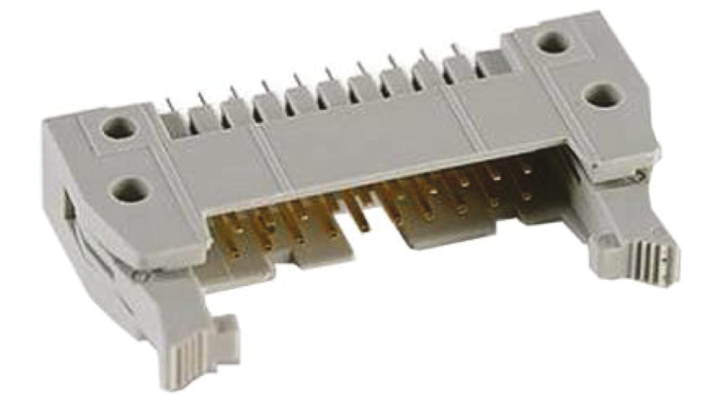 HARTING SEK 18, 2.54mm pitch, 24-polet med 2 rækker Retvinklet Printstiftliste, Hulmontering