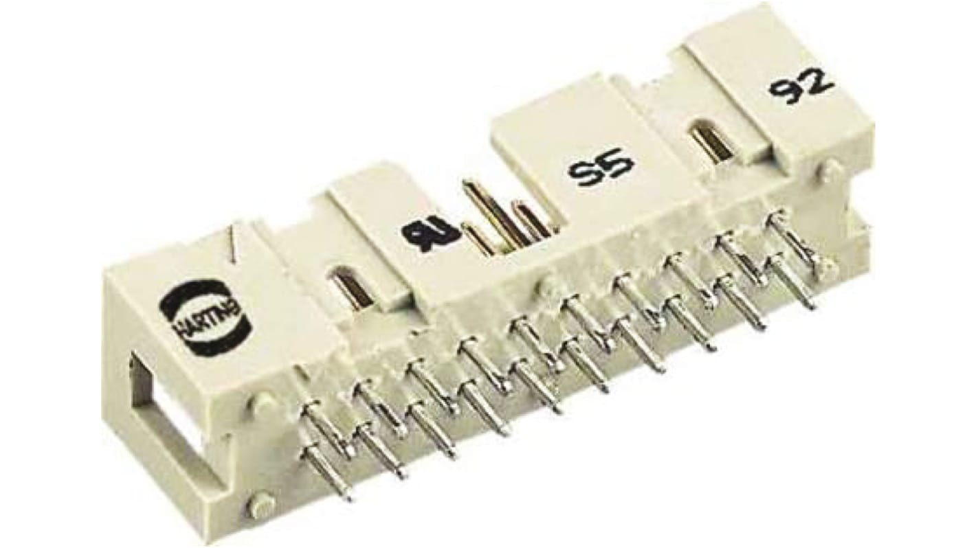 Harting SEK 18 Series Straight Through Hole PCB Header, 26 Contact(s), 2.54mm Pitch, 2 Row(s), Shrouded