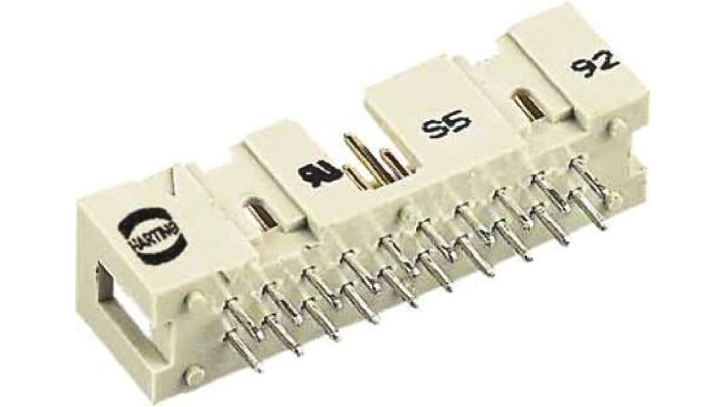 File di contatti PCB Harting, 26 vie, 2 file, passo 2.54mm