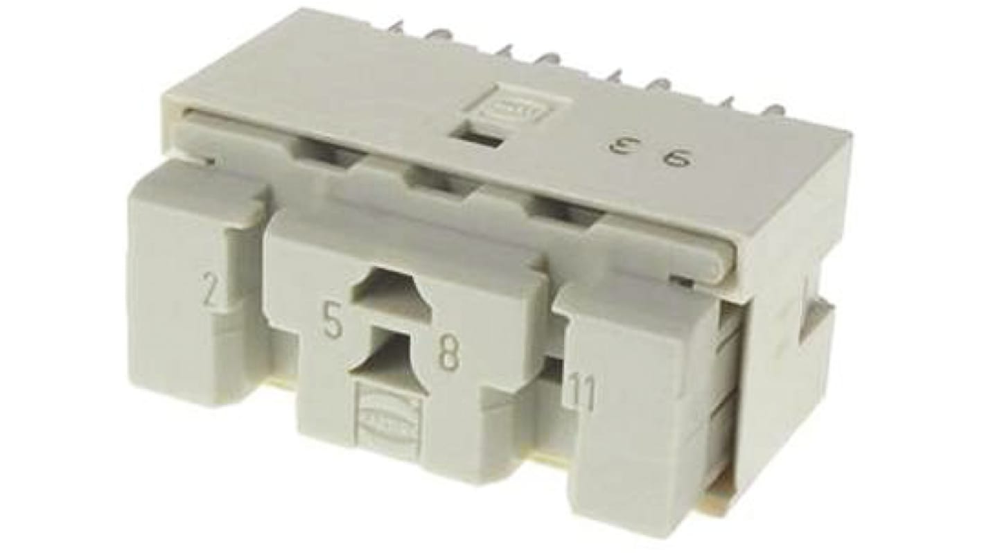 Connecteur fond de panier Femelle Droit Harting, pas de 4.4 mm, 6.25 mm, 7.64 mm 8 voies 5 Rangées, Insertion, 15A