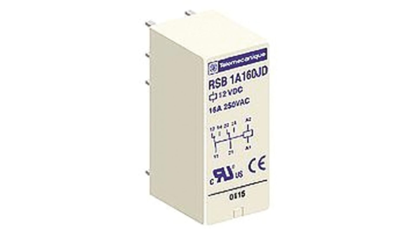 Relais de puissance Schneider Electric RSB, 1 RT, bobine 48V c.a. Montage sur CI