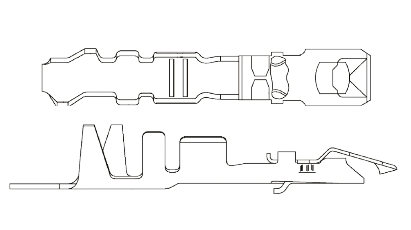 TE Connectivity AMPMODU Series Female Crimp Terminal, 22AWG Min, 18AWG Max