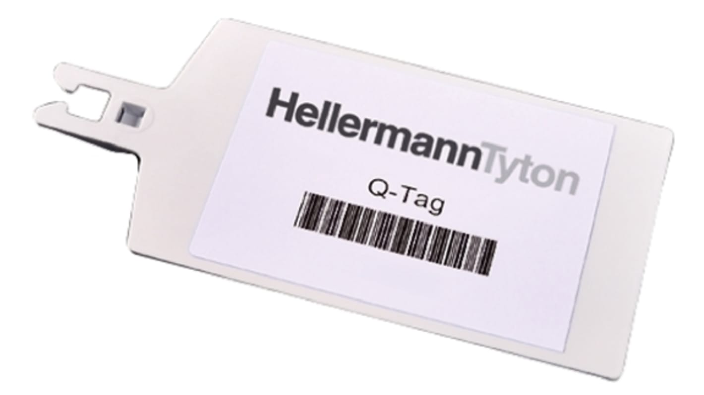 HellermannTyton Q-tags Cable Tie Cable Markers, White, Pre-printed "-0"