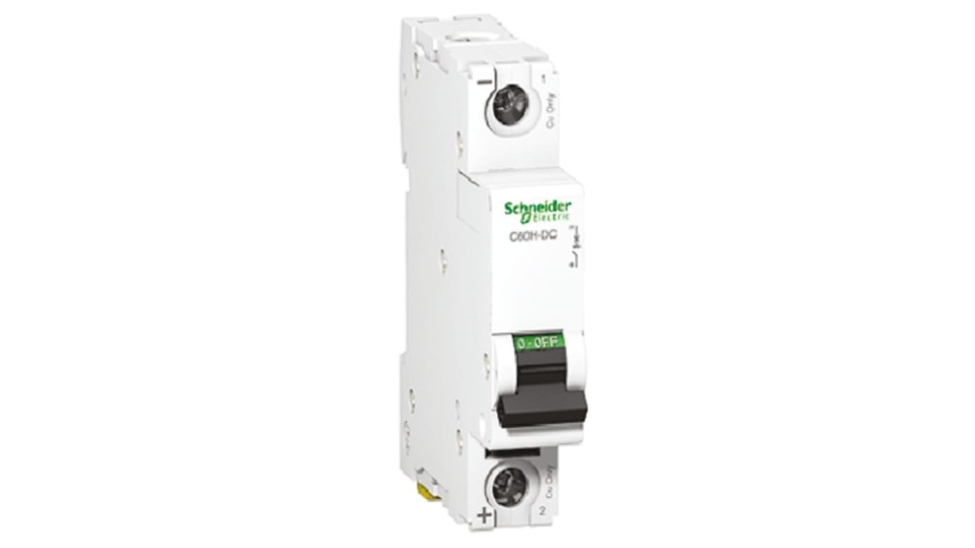 Disjoncteur Schneider Electric C60H-DC 1P, 2A, montage rail DIN