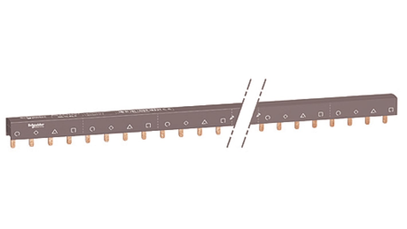 Schneider Electric iC60 Sammelschiene, 4 -phasig, 415V ac 100A, 18mm Raster, Acti 9 Reihe