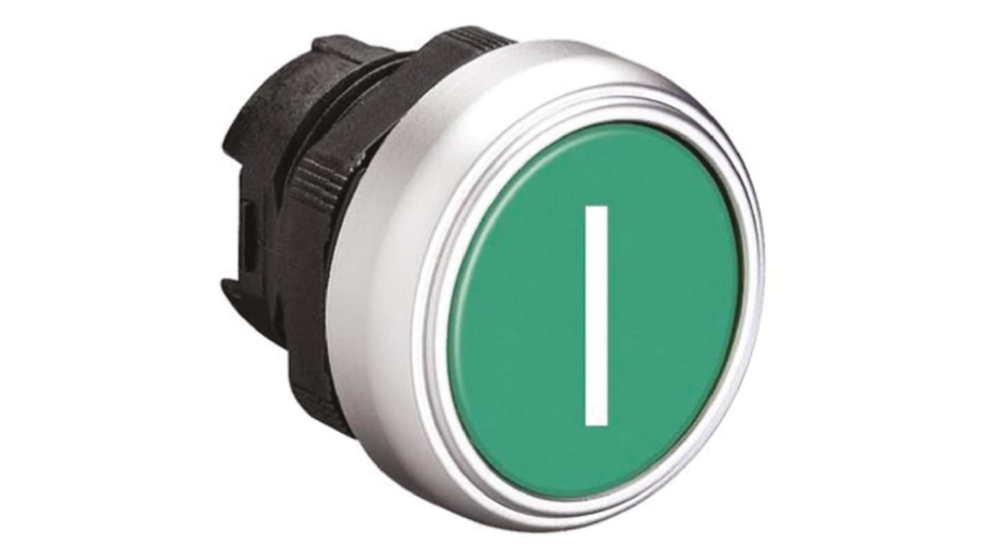 Tête de bouton poussoir Lovato, Platinum Vert, Ø découpe 22mm, Retour par ressort